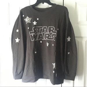 STAR WARS Juniors Sweater Logo Stars Sequined